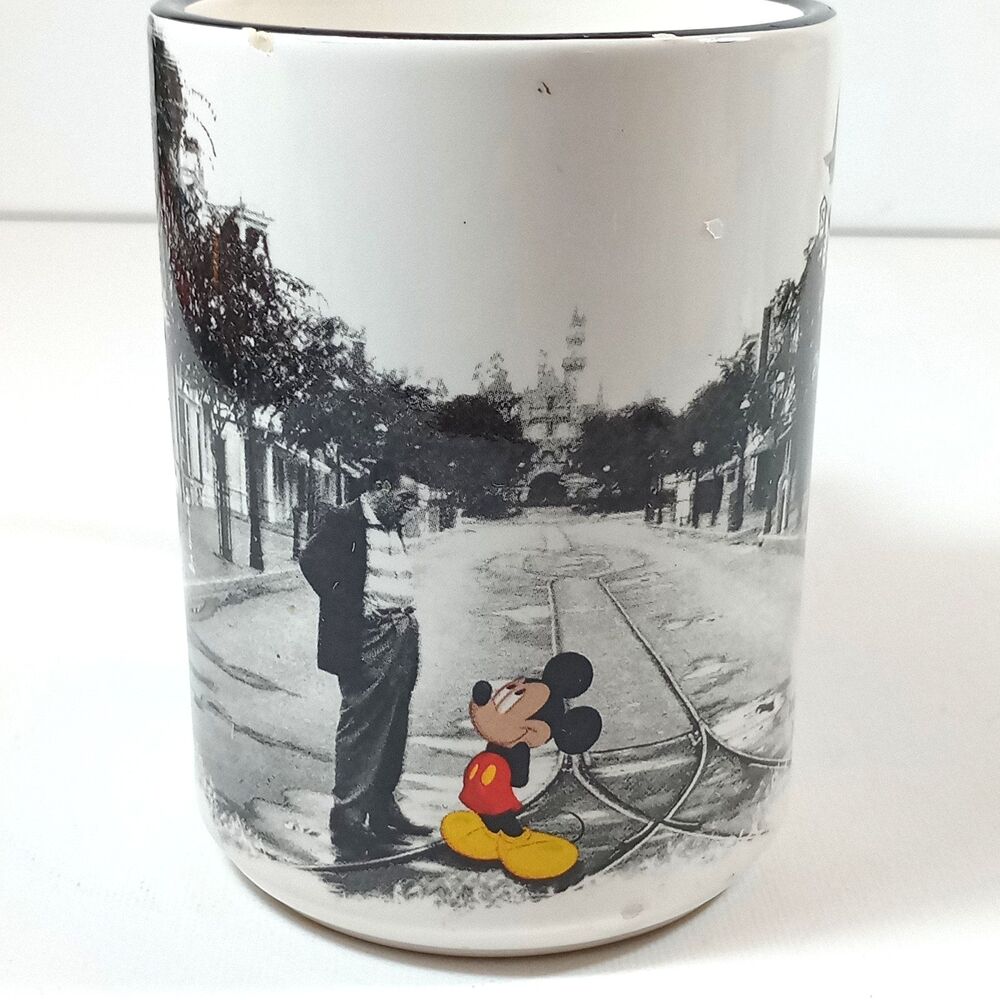 Vintage Disney Parks Walt Disney & Mickey Main Street USA Coffee Mug Ceramic Cup